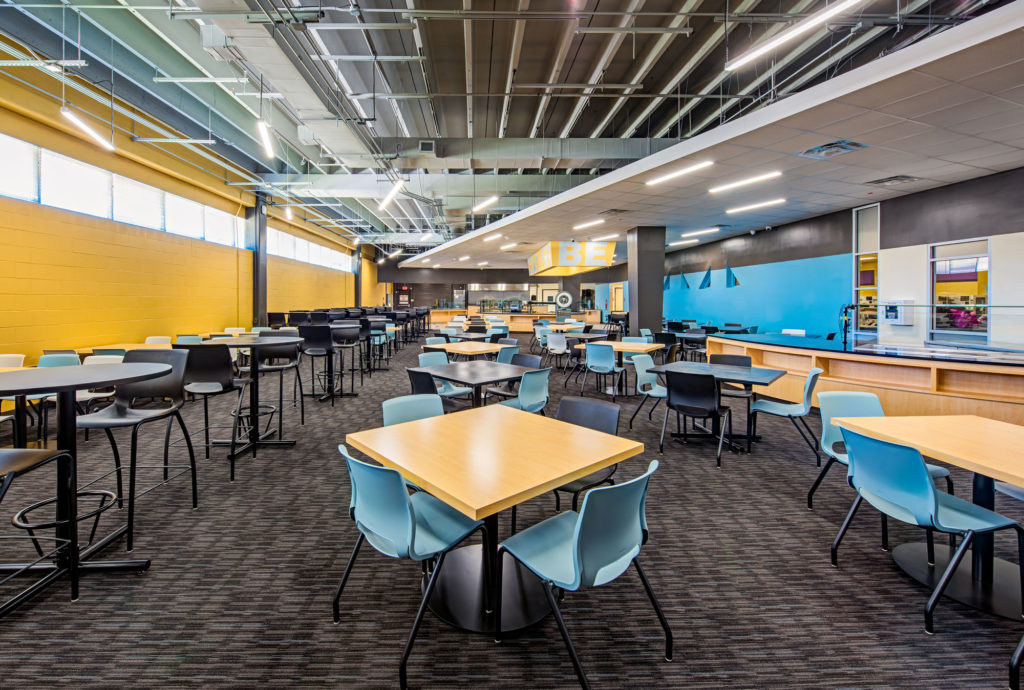 Texas A and M University Prairie View completed design build renovation and multiple eating areas in dining room