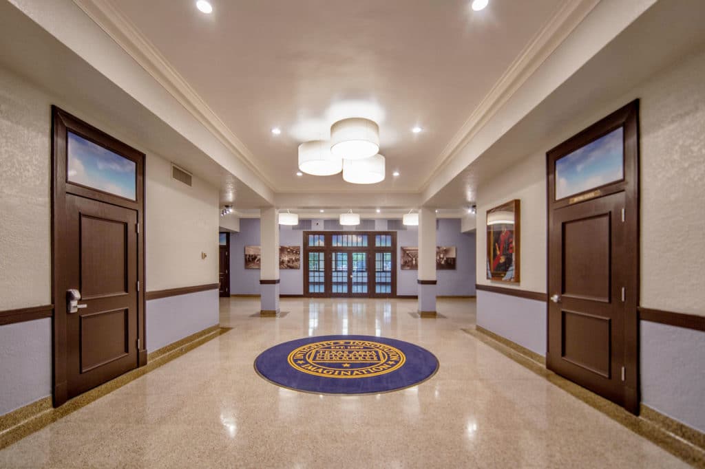 Texas A&M University Commerce Hall of Languages completed commercial design build renovation of the hall entrance